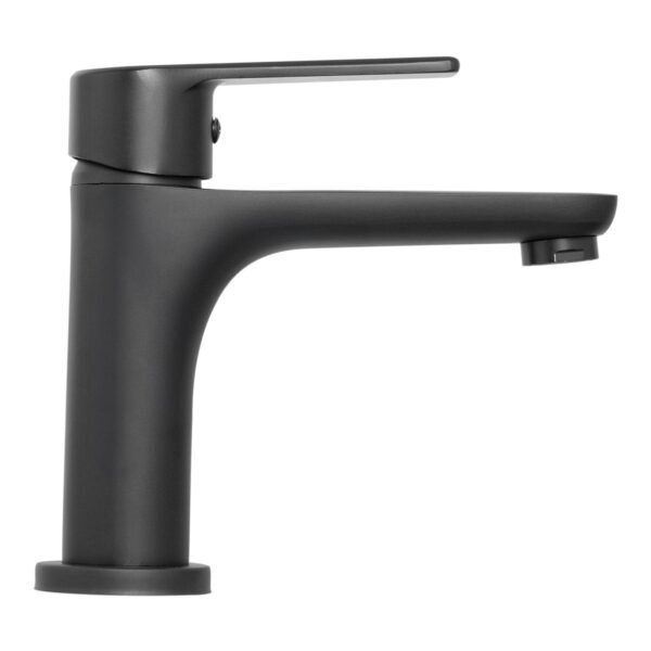 Mezclador Lavamanos Bajo en Bronce Color Negro Manija en Zinc 715g