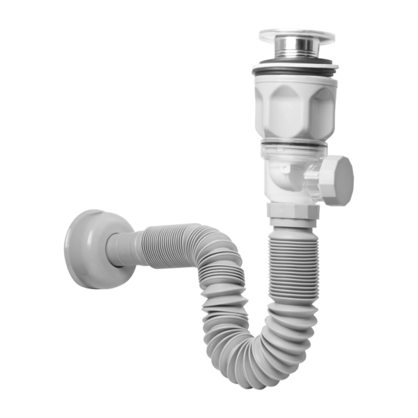 SIFON CORRUGADO CON FILTRO TAPON EN BRONCE 1-1/4