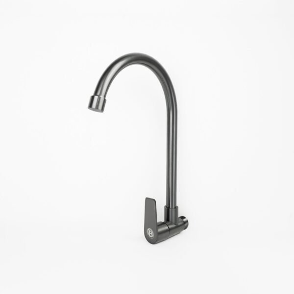 YW626-11-1.jpg Llave Sencilla de Pared Color Gris Cuerpo en Acero Inox # 304 Manija en Acero Inox Cartucho en Laton Peso: 300 G