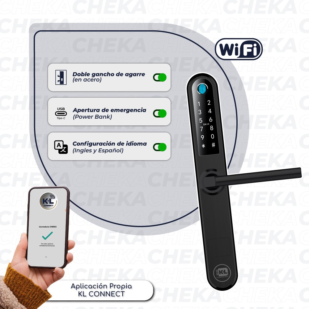 Cerradura Inteligente Para Puertas Corredizas Cheka · KL Cerraduras