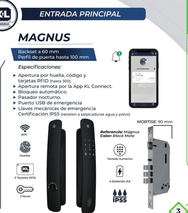 MAGNUS-cerradura-digital-wifi Cerradura Inteligente MAGNUS WiFi · KL Connect · KL Cerraduras