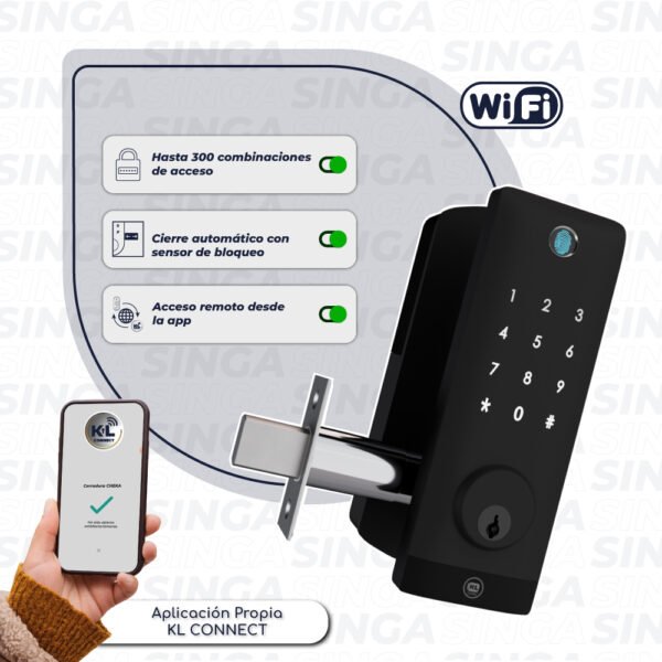 Cerradura Inteligente Moressco Cerrojo Digital Singa