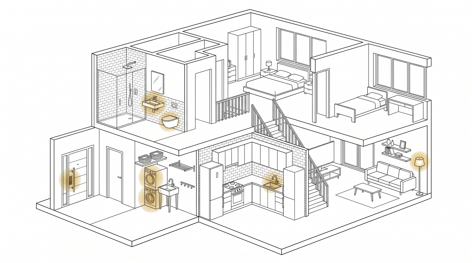 La Casa Moressco · mapa interactivo de zonas del hogar