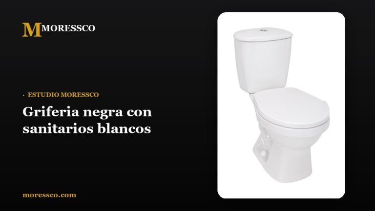 Griferia negra con sanitarios blancos - Moressco