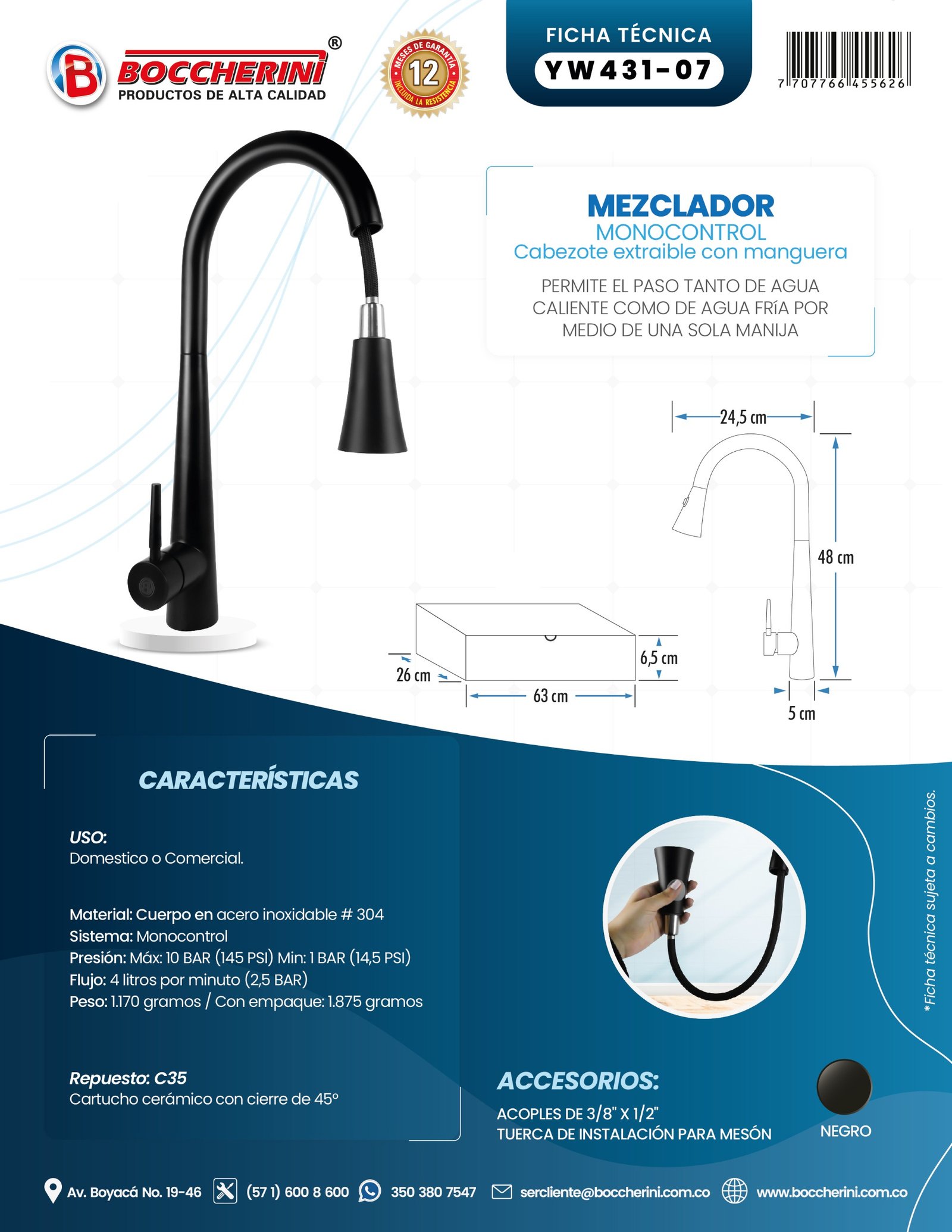 Ficha técnica YW431-07 Moressco