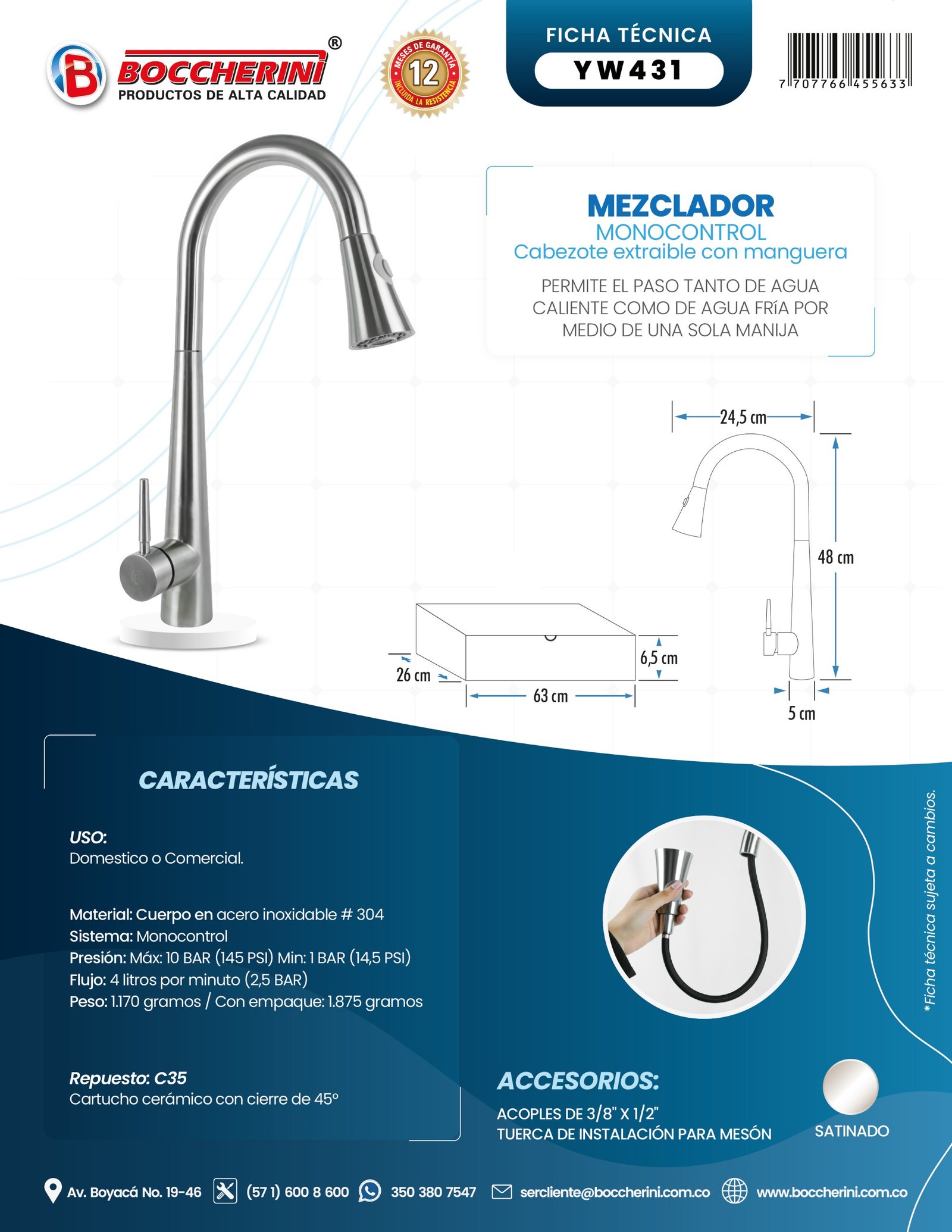 Ficha técnica YW431 Moressco