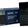 Interruptor Inteligente Doble Negro Táctil WiFi — Mercury Smart Home