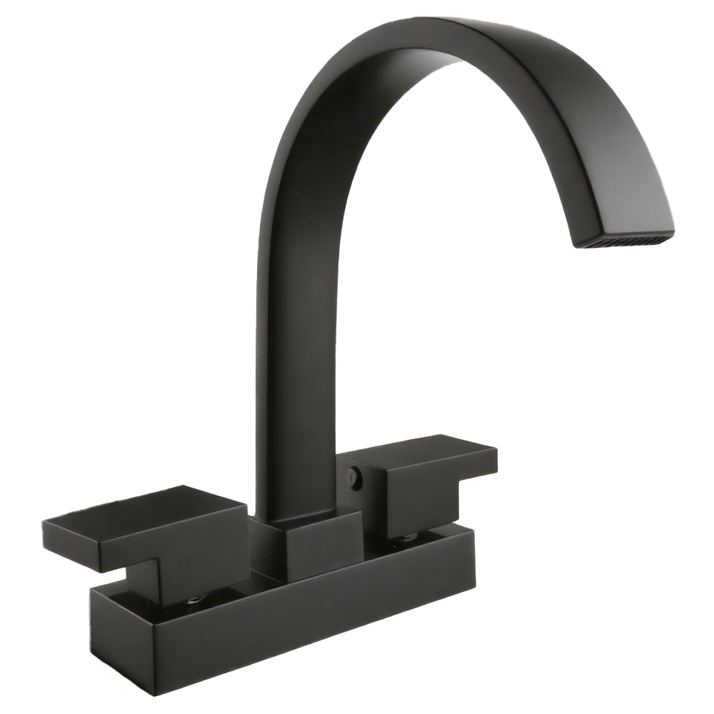 Mezclador 4” para Lavamanos Onyx, Cuello en Acero Inoxidable, Manija Plana, Color Negro