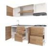 Cocina Integral Socoda Génova 210 Almendra-Beige 4 Gas — Izquierda