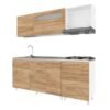 Cocina Integral Socoda Génova 210 Blanco-Maple 4 Gas — Izquierda