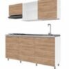 Cocina Integral Socoda Montana 180 Blanco-Maple 4 Gas — Derecha