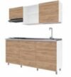 Cocina Integral Socoda Montana 180 Blanco-Maple 4 Gas — Derecha Cocina Integral Socoda Montana 180 Blanco-Maple 4 Gas — Derecha