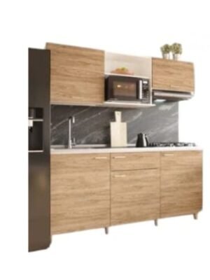 Cocina Integral Socoda Montana 180 Blanco-Maple 4 Gas — Izquierda Cocina Integral Socoda Montana 180 Blanco-Maple 4 Gas — Izquierda