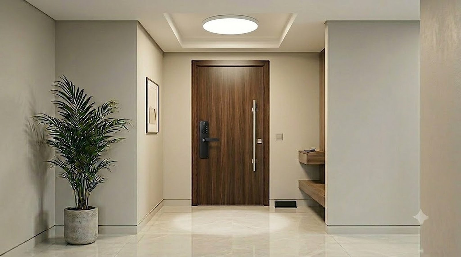 Entrada Moressco con cerradura Cincinno y panel LED frameless