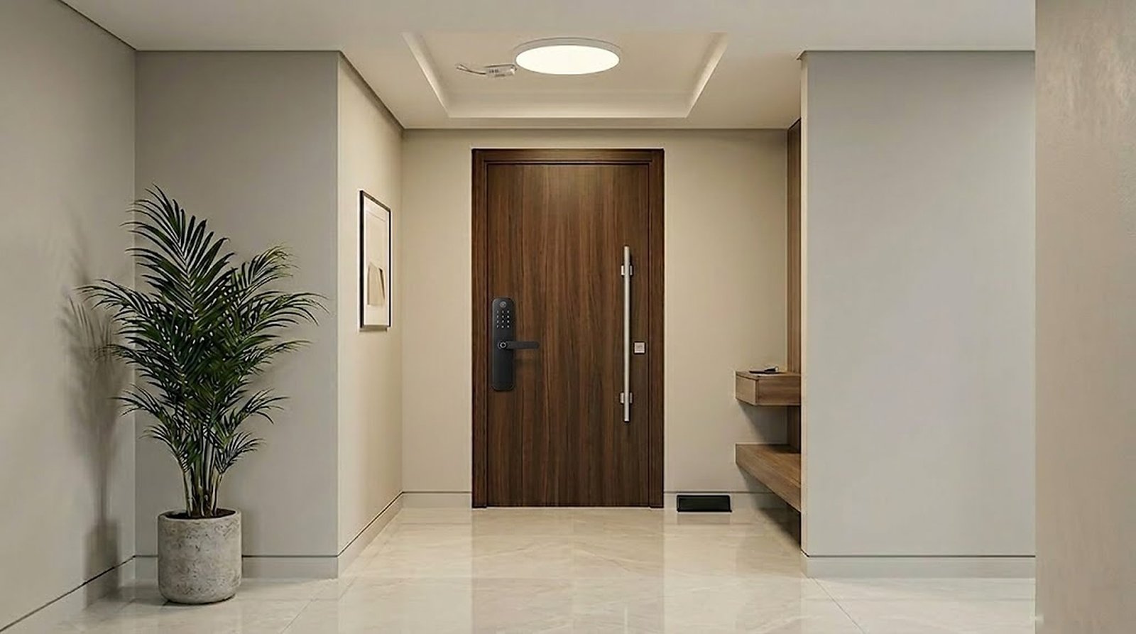 Entrada Moressco con cerradura Cincinno y panel LED circular
