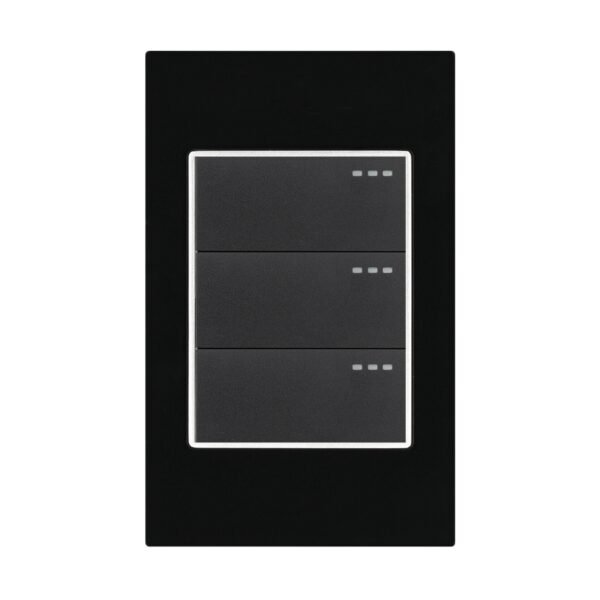 eti54.jpg Interruptor Triple Negro Espejo — Mercury Black Mirror