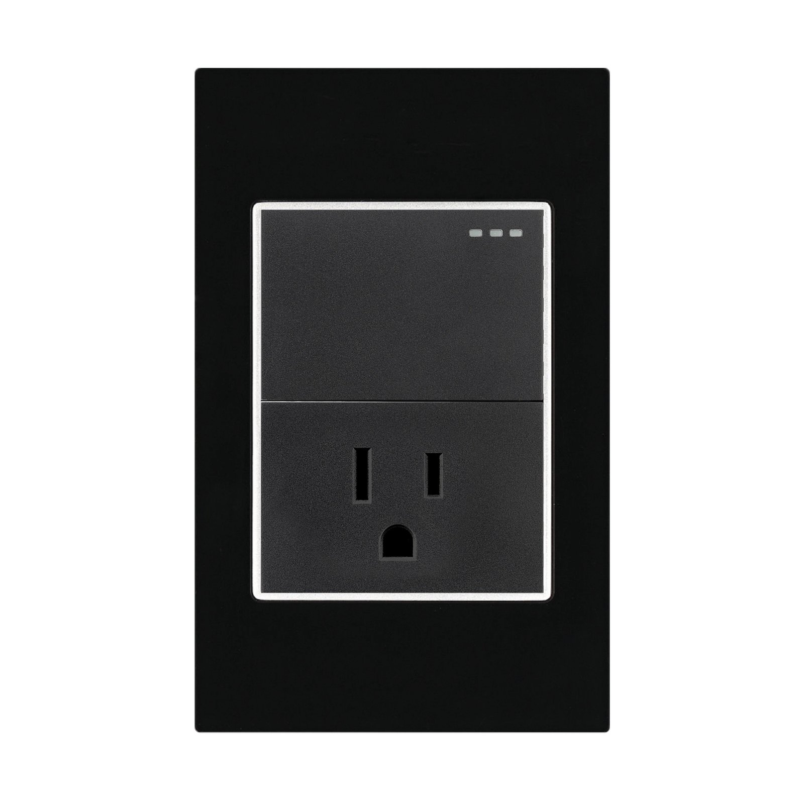 Toma + Interruptor Negro Espejo — Mercury Black Mirror