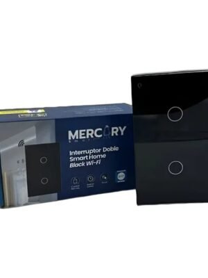 Moressco · interruptor-inteligente-doble-negro-tactil-wifi-mercury-smart-home-cuadrada