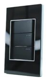 Interruptor Triple Conmutable Negro — Mercury Black Luxury — vista 1