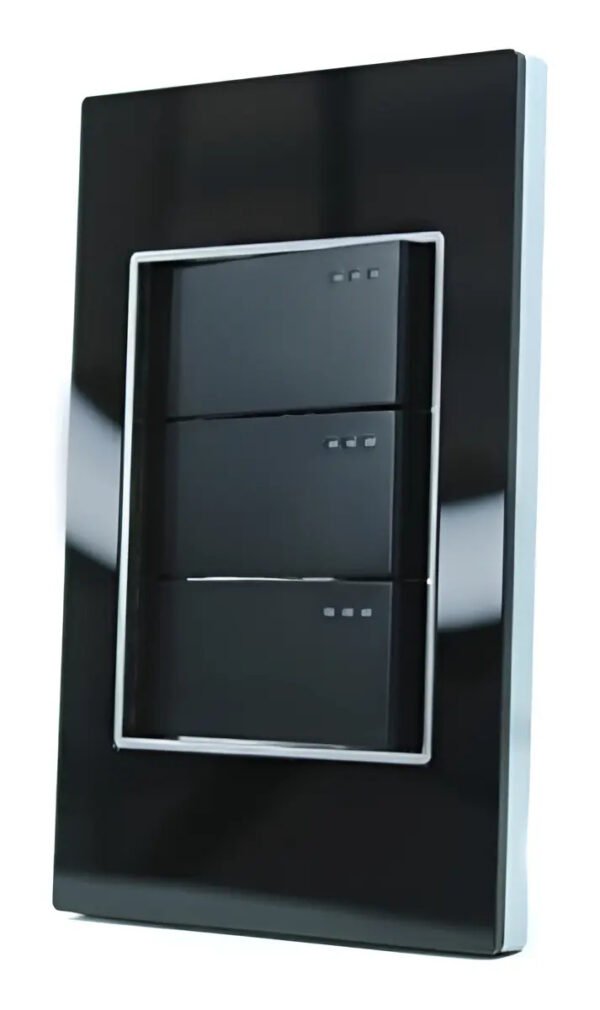 Interruptor Triple Conmutable Negro — Mercury Black Luxury — vista 1 Interruptor Triple Conmutable Negro — Mercury Black Luxury — vista 1