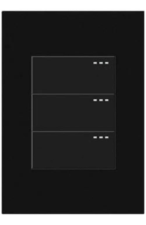 Interruptor Triple Conmutable Negro — Mercury Black Luxury — vista 2 Interruptor Triple Conmutable Negro — Mercury Black Luxury — vista 2