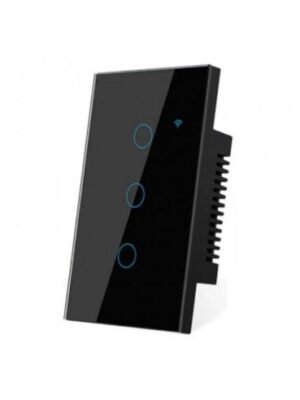 Interruptor Inteligente Triple Negro Táctil WiFi — Mercury Smart Home