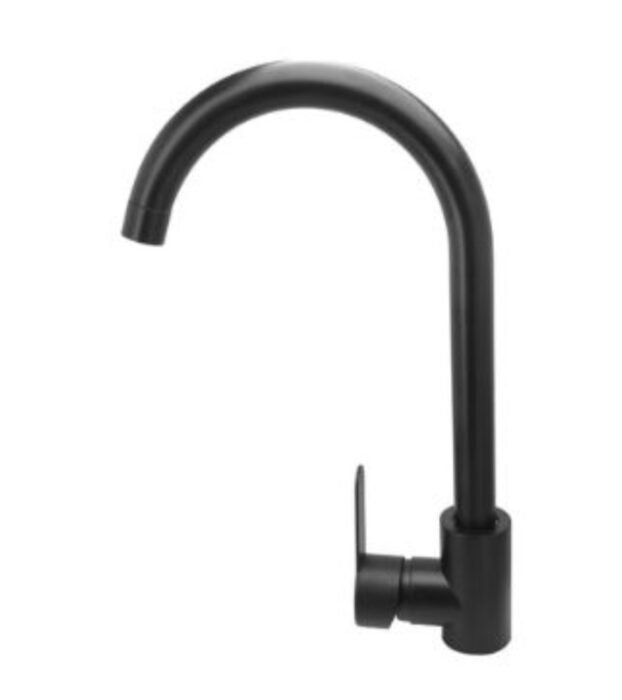 Llave Cocina Móvil Cuello de Ganso Negra Leos