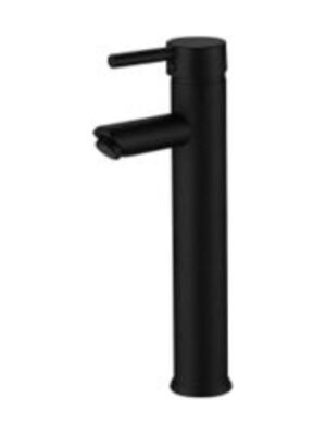 llave-lavamanos-monocontrol-redonda-negra-alta-leos-cuadrada Mezclador Lavamanos Bajo en Bronce Color Oro Rosa Manija en Zinc 700g