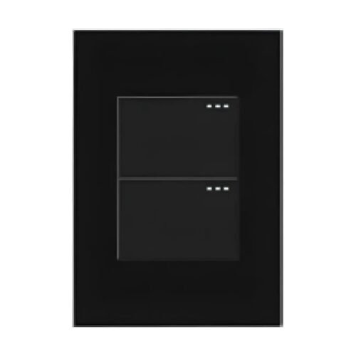 Moressco · mercury-interruptor-doble-conmutable-negro-mate-cuadrada