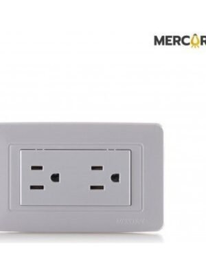 mercury-toma-doble-polo-a-tierra-blanca-cuadrada MERCURY TEE Electrica Escualizable GRIS CON POLO A Tierra