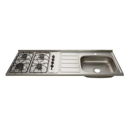 Platero Socoda 150x52 cm con Estufa 4 Gas — Escurridor Izquierdo Monocontrol