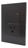 Toma + Interruptor Negro — Mercury Black Luxury — vista 1