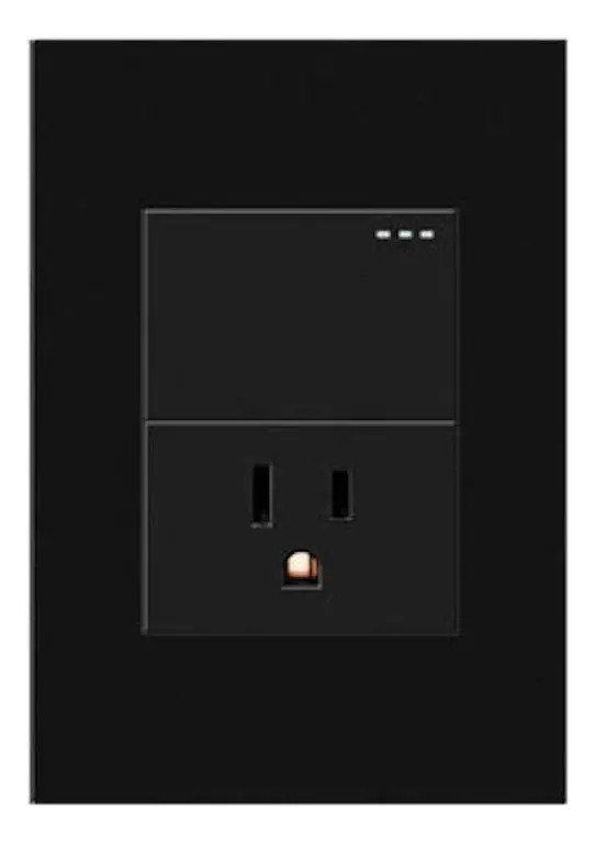 Toma + Interruptor Negro — Mercury Black Luxury — vista 3 Toma + Interruptor Negro — Mercury Black Luxury — vista 3