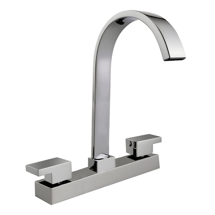 Mezclador 8” para Lavaplatos Diamante, Cuerpo en ABS, Cuello en Acero Inoxidable, Manija Plana , Acabado Cromado