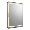 Espejo de Baño LED Rectangular Vertical 60x80cm Bordes Redondeados Antivaho Marco Negro
