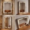 Espejo de Baño LED Rectangular Vertical 60x80cm Bordes Redondeados Antivaho Marco Cromado Espejo de Baño LED Rectangular Vertical 60x80cm Bordes Redondeados Antivaho Marco Cromado
