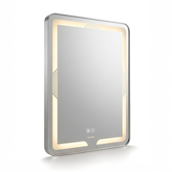 Espejo de Baño LED Rectangular Vertical 60x80cm Bordes Redondeados Antivaho Marco Cromado Espejo de Baño LED Rectangular Vertical 60x80cm Bordes Redondeados Antivaho Marco Cromado