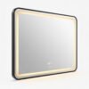 Espejo de Baño LED Rectangular Horizontal 60x80cm Bordes Redondeados Antivaho Marco Negro