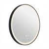 Espejo de Baño LED Redondo 60cm Luz Perimetral Antivaho Marco Negro