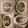 Espejo de Baño LED Redondo 60cm Luz Perimetral Antivaho Marco Cromado
