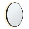 Espejo de Baño LED Redondo 60cm Luz Indirecta Antivaho Marco Negro