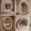 Espejo de Baño LED Hexagonal 60cm Antivaho Marco Cromado