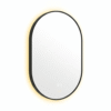 Espejo de Baño LED Ovalado 50x80cm Luz Indirecta Antivaho Marco Negro