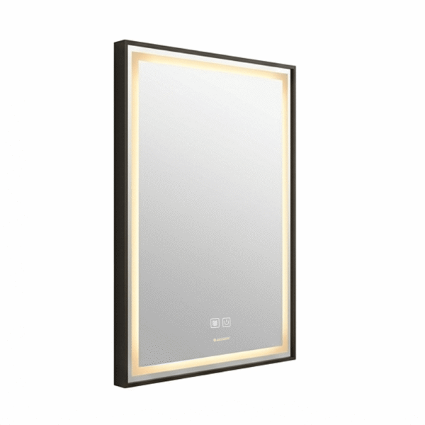 Espejo de Baño LED Rectangular Vertical 60x80cm Borde Recto Antivaho Marco Negro Espejo de Baño LED Rectangular Vertical 60x80cm Borde Recto Antivaho Marco Negro
