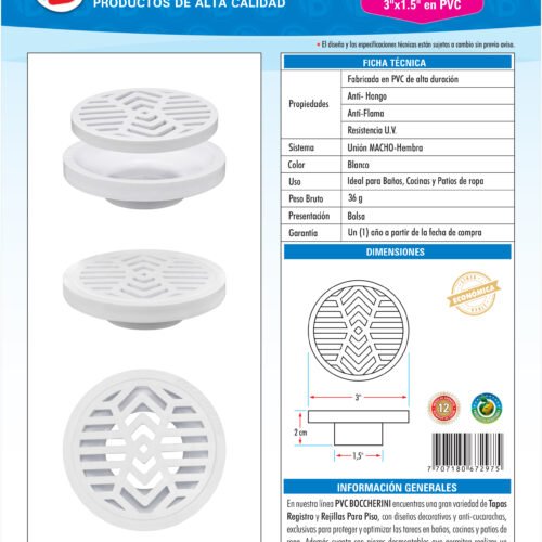 FICHAS REJILLAS PVC.cdr Mezclador Lavaplatos Extraible en Acero Inoxidable # 304 Incluye Mangueras Cromado