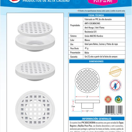 FICHAS REJILLAS PVC.cdr Mezclador Lavaplatos Extraible en Acero Inoxidable # 304 Incluye Mangueras Cromado