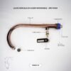 Llave sencilla lavaplatos en acero inoxidable 201 oro rosa, manija en zinc
