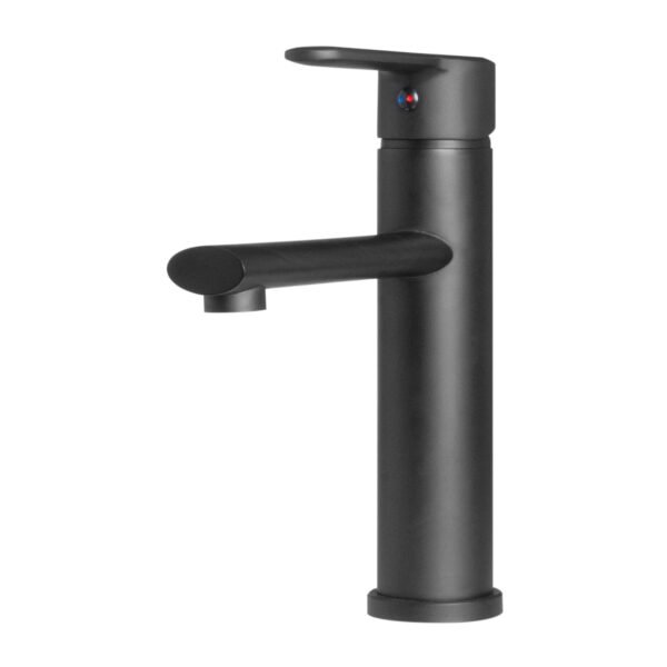 Mezclador monocontrol lavaplatos en acero inoxidable 201 negro, cartucho cerámico 35 mm