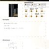 Ficha técnica Aplique LED de Pared Cilindro Negro — Mercury
