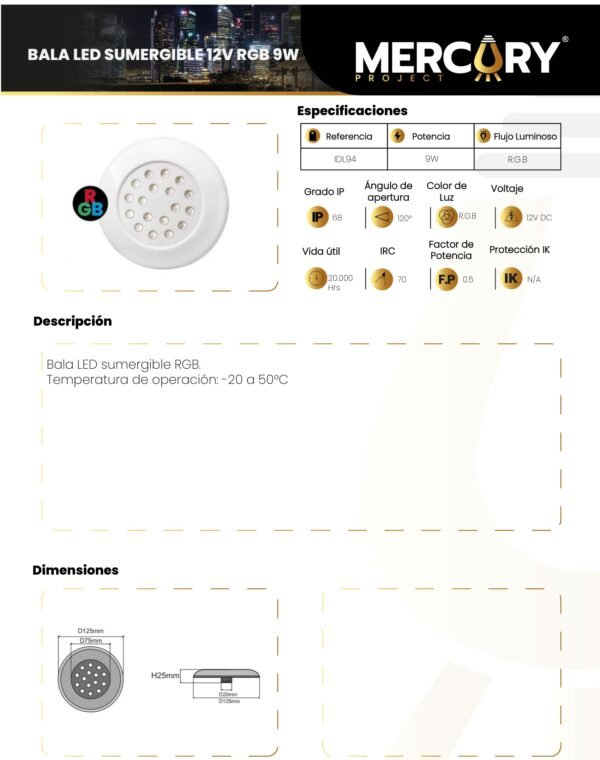 bala-led-sumergible-9w-rgb-mercury-ficha-tecnica Ficha técnica Bala LED Sumergible 9W RGB — Mercury